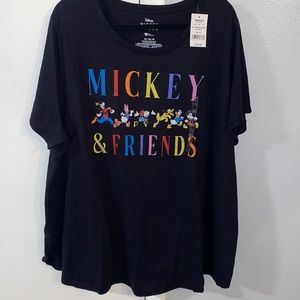 Cute Women’s Plus Size Mickey & Friends Disney Short Sleeve Tee NEW!